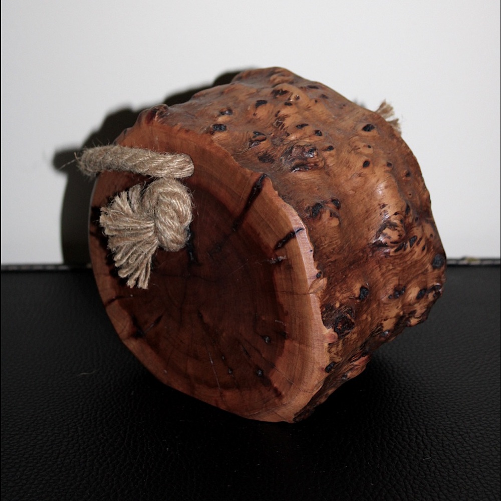 DECORATIVE RUSTIC WOOD CHUNK SLAB WITH ROP - Picture 4 of 16